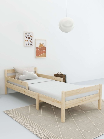Home affaire Kinderbett »Wenke, Bett, Massivholzbett (90x200 cm)«, aus massiver Kiefer, inklusive Lattenrost, Liegefläche ausziehbar