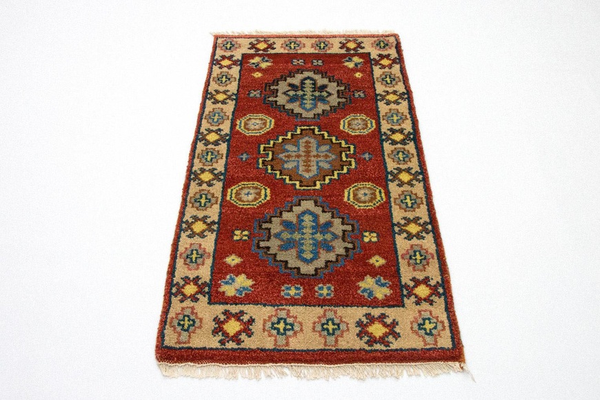morgenland Wollteppich »Kazak Teppich handgeknüpft rot«, rechteckig, 8 mm Höhe