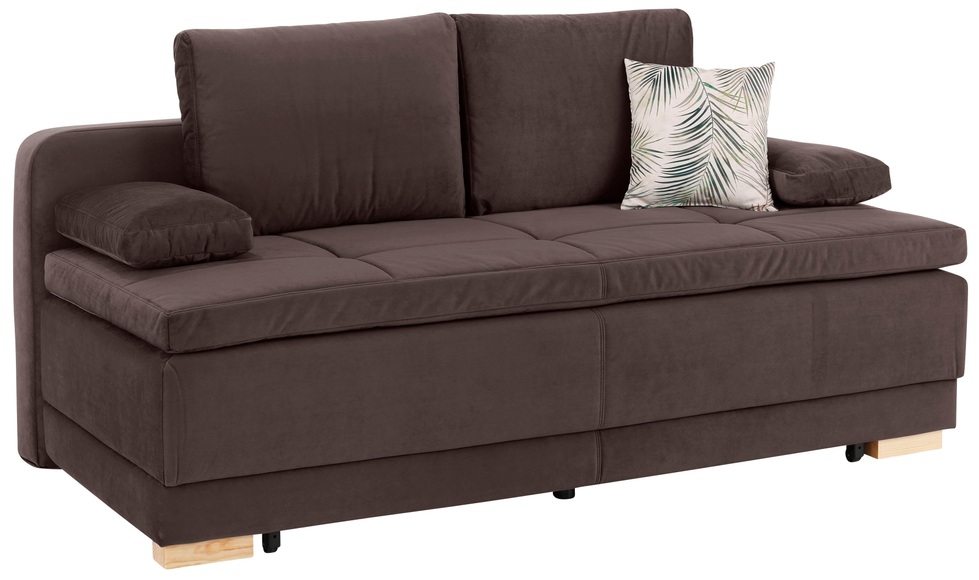 Home affaire Schlafsofa »Berlin by night«, mit Boxspringfederung, incl. loser Kissen und Bettkasten
