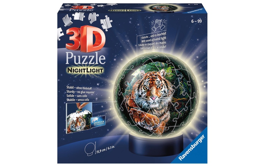 Ravensburger 3D Puzzleball Nachtlicht Raubkatzen