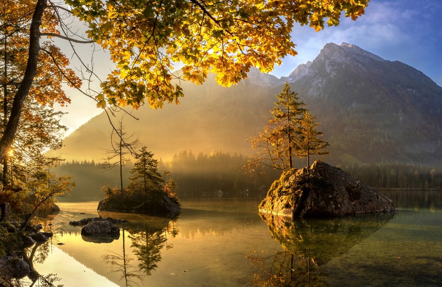 Papermoon Fototapete »Photo-Art KELLER, SEEHINTERSEE«, Vliestapete, hochwertiger Digitaldruck, inklusive Kleister