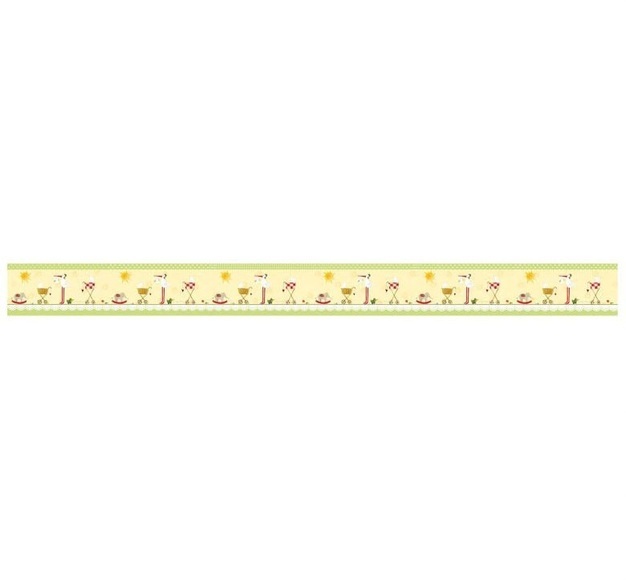 Wall-Art Wandtattoo »Baby Bett Bordüre Storch Glück«