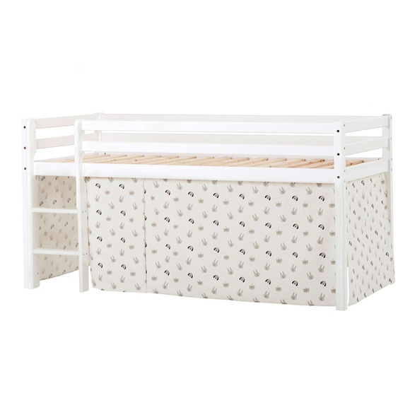 Hoppekids Hochbett »ECO Dream, Kinderbett, Spielbett, Halbhohes Bett aus Massivholz«, inkl. Vorhang-Set Pets Natur, Bettgrösse & Matratze wählbar