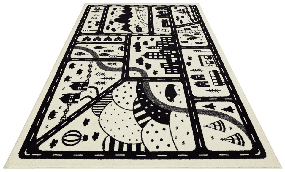 HANSE Home Teppich »Landscapes«, rechteckig, 0,9 mm Höhe, Weicher Flor, Schaldämmende Spielunterlage, Kinderzimmer, Strassen Design, Kurzflor, Robust, pflegeleicht