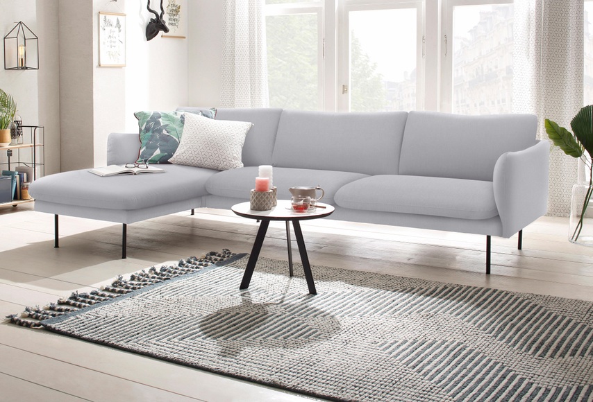 andas Ecksofa »Mavis«, mit Chaiselonge, mit losen Sitz- und Rückenkissen, skandinavischer Stil