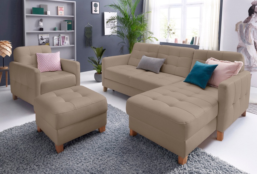 exxpo - sofa fashion Ecksofa, wahlweise mit Bettfunktion