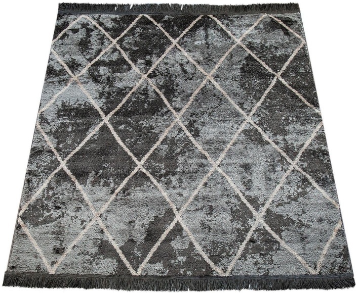 Paco Home Teppich »Kelim 315«, rechteckig, 19 mm Höhe, Scandi Design, Rauten Muster, mit Fransen, ideal im Wohnzimmer & Schlafzimmer