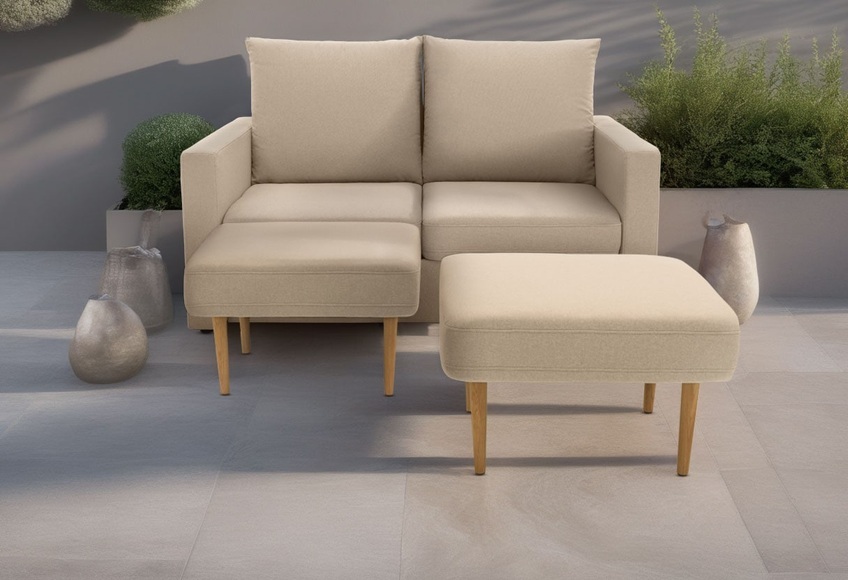 DOMO collection 2-Sitzer »Slunce, Outdoor-Raumwunder«, 2-Sitzer inkl. 2 Hocker, Outdoor geeignet