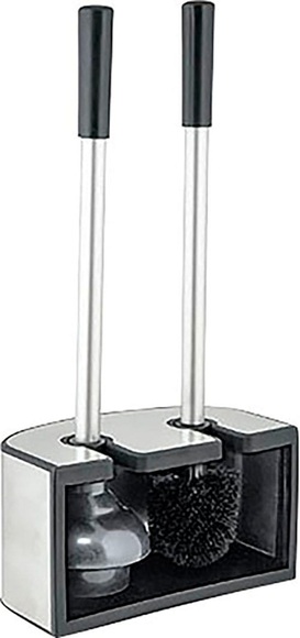 Bischof WC-Garnitur »WC-Center de luxe«, Set, aus Edelstahl, Saugglocke und WC-Bürste aus keramikschonendem Silikon, Aluminiumstiel