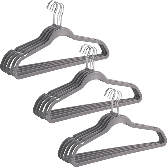 WENKO Kleiderbügel, (Set, 15 tlg.), Kunststoff, beflockt, 45 cm