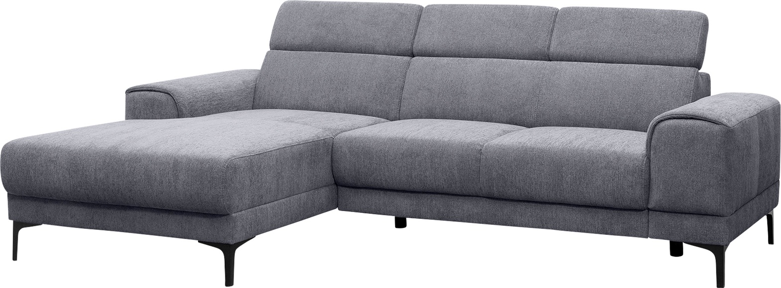 exxpo - sofa fashion Ecksofa, mit 3 Kopfstützen, wahlweise elektrischer Sitztiefenverstellung, frei im Raum stellbar