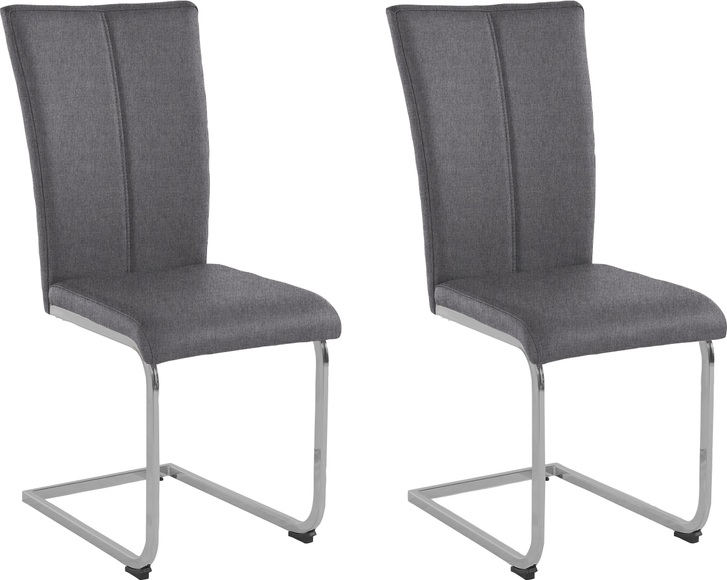 Home affaire Freischwinger »Nils«, (Set), 2 St., Microfaser, Stuhl belastbar bis 120 Kg, Gestell aus Metall im Chrom-Look oder schwarz