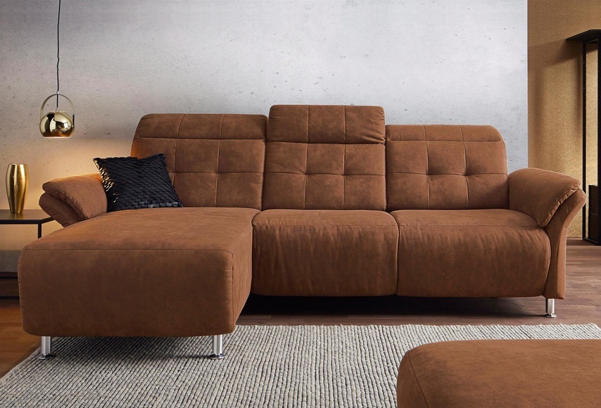 Places of Style Ecksofa »Manhattan«, 2 Sitze mit elektrischer Relaxfunktion, verstellbare Armlehnen