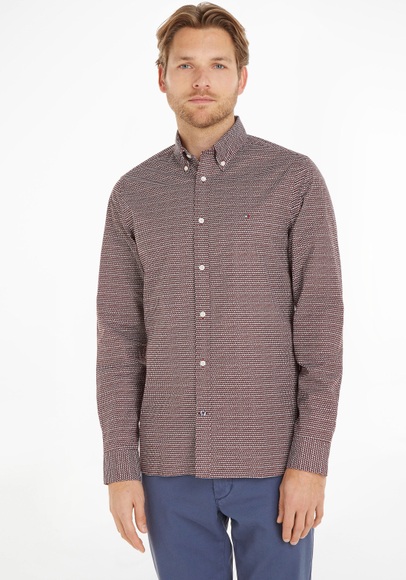 Tommy Hilfiger Langarmhemd »SMALL RETRO PRINT SF SHIRT«, mit Button-down-Kragen