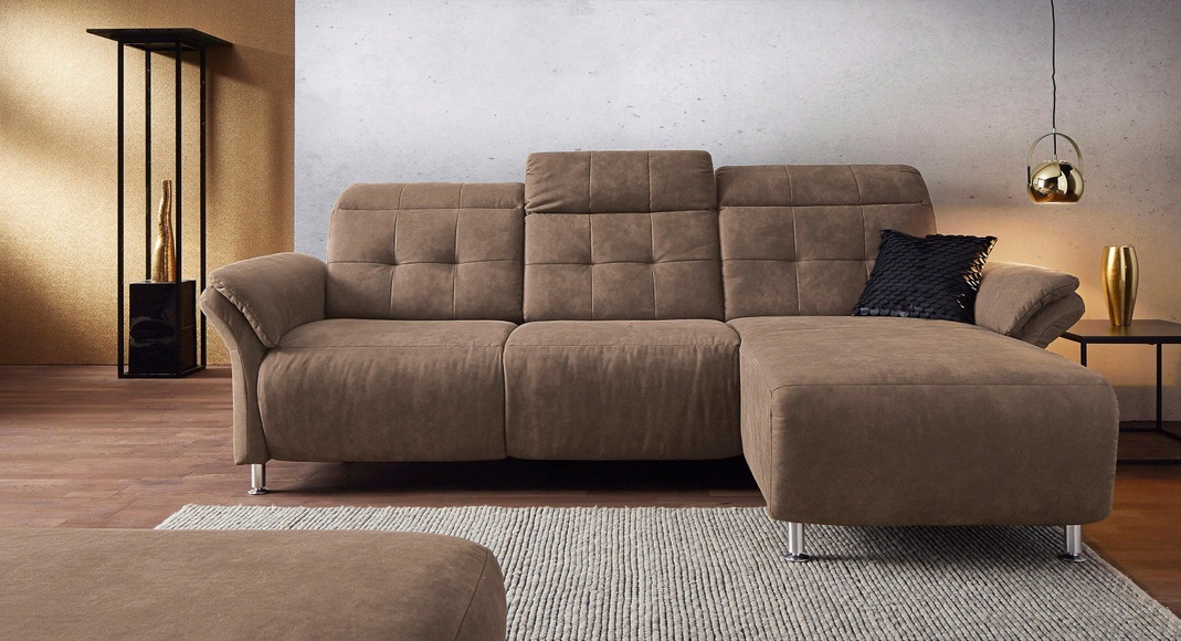 Places of Style Ecksofa »Manhattan«, 2 Sitze mit elektrischer Relaxfunktion, verstellbare Armlehnen