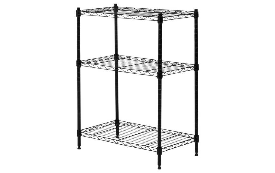 Krafter Regal aus Stahldraht schwarz mit 3 Tablaren