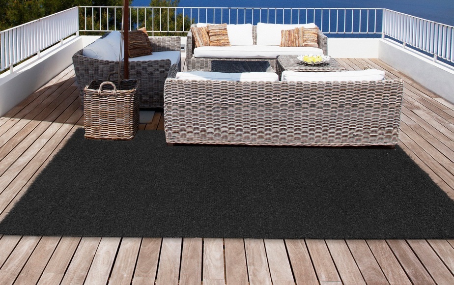 KONIFERA Kunstrasen »Black«, rechteckig, Wetterfest, Balkon geeignet, integrierte Drainage, Garten, Terrasse