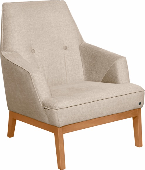 TOM TAILOR Sessel »COZY«, im Retrolook, mit Kedernaht und Knöpfung, Füsse Buche natur