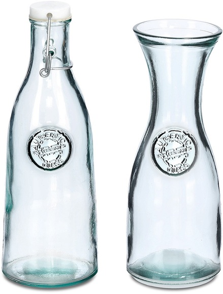Zeller Present Karaffe, (Set, 2 tlg.), Recycled Glas
