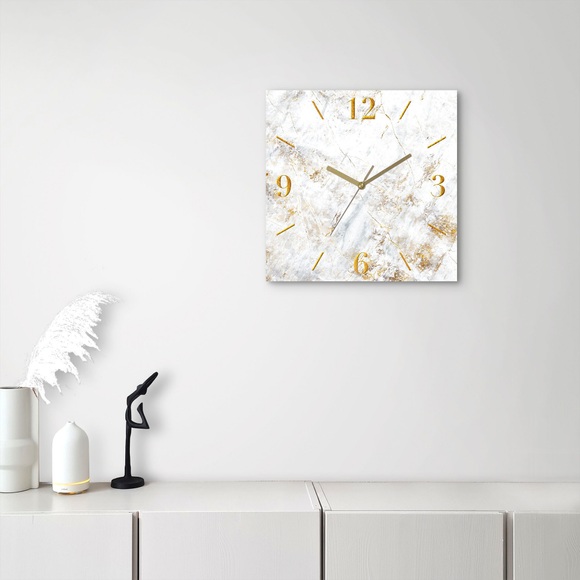 Leonique Wanduhr »Marmor«, lautlos, ohne Tickgeräusche, nicht tickend, geräuschlos - wählbar: Funkuhr o. Quarzuhr, moderne Uhr für Wohnzimmer, Küche etc. - Stil: modern