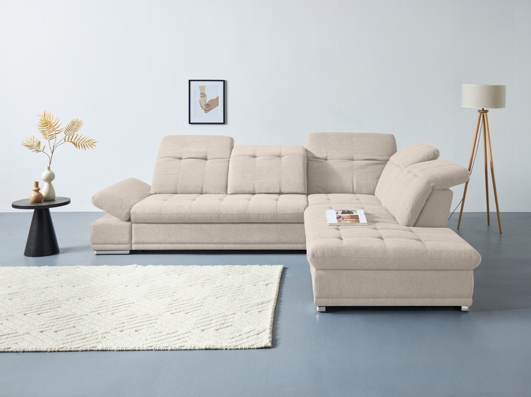 COTTA Ecksofa »Holiday L-Form«, Sitztiefenverstellung, wahlweise mit Bettfunktion inkl. Bettkasten
