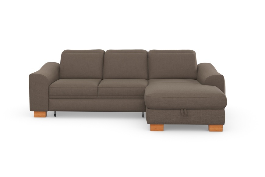sit&more Ecksofa »Durness«, mit Federkern und hochwertigen Massivholzfüssen, wahlweise mit Kopfteilverstellung, Bettfunktion und Bettkasten oder mit Bettfunktion und Bettkasten