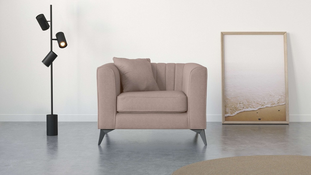 Places of Style Sessel »MATTHEW«, incl. 1 Zierkissen, Steppung im Rückenbereich, B/T/H: 99/86/74 cm