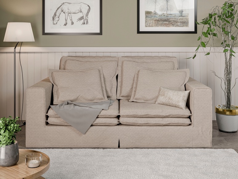 Home affaire 3-Sitzer »ALISSAS BIS mit vielen Kissen, Biesen an den Kissen,«, Hussen-Optik, kleine Taschen an der Seite zum Verstauen