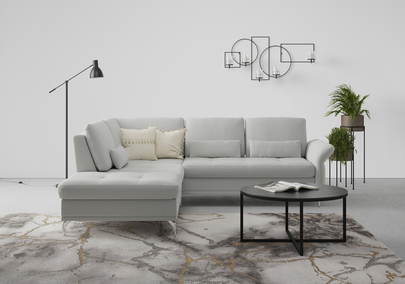 INOSIGN Ecksofa »Palm Beach«, Federkern, mit Sitztiefenverstellung, wahlweise mit Bettfunktion, Bettkasten und Armteilverstellung