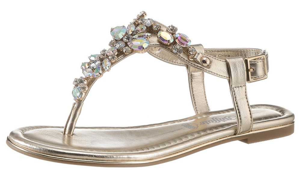 Buffalo Riemchensandale »RHONDA«, in Metallic-Optik