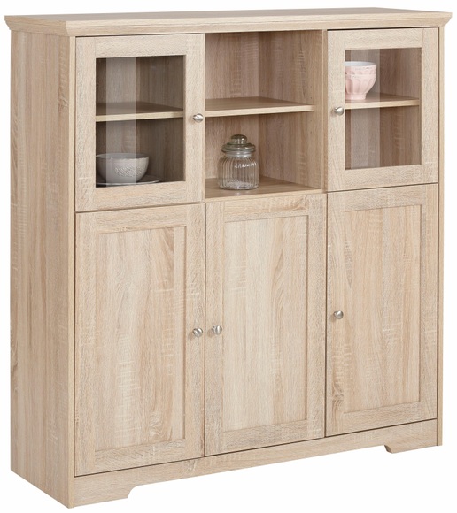 Home affaire Highboard »Nanna«, in duroplastischer Oberfläche Folien Eichen-Optik, Breite 118 cm