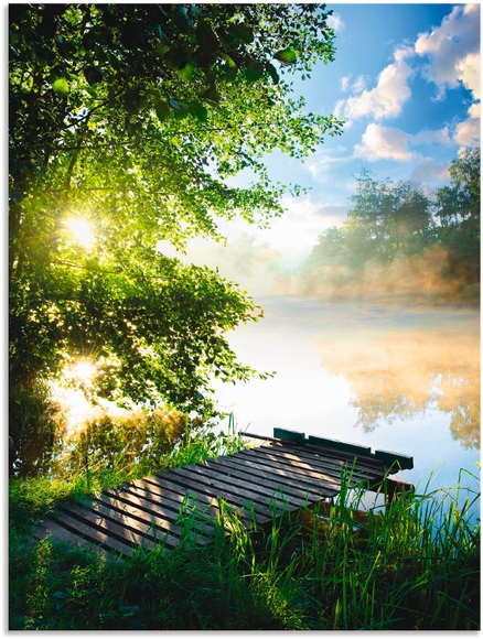 Artland Wandbild »Angelsteg am Morgen«