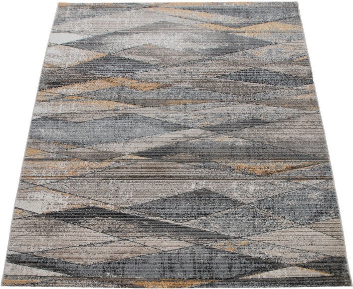 Paco Home Teppich »Harnuba 759«, rechteckig, 9 mm Höhe, Kurzflor, modernes abstraktes Rauten Design, verwaschene Optik, Wohnzimmer