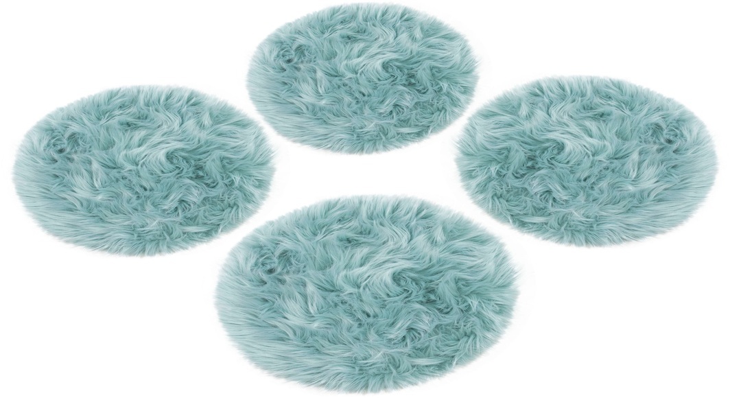 Home affaire Sitzkissen »Dena«, (4 St., 4-teilig), Sitzauflage, Sitzfell, rund, Ø 35 cm, Kunstfell
