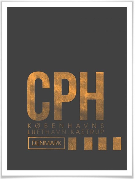 Wall-Art Poster »Wandbild CPH Flughafen Kopenhagen«, Flughafen, (1 St.), Poster, Wandbild, Bild, Wandposter