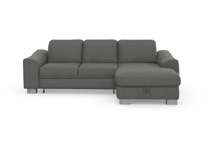 sit&more Ecksofa »Durness«, mit Federkern und hochwertigen Edelstahlfüssen, wahlweise mit Kopfteilverstellung, Bettfunktion und Bettkasten oder mit Bettfunktion und Bettkasten