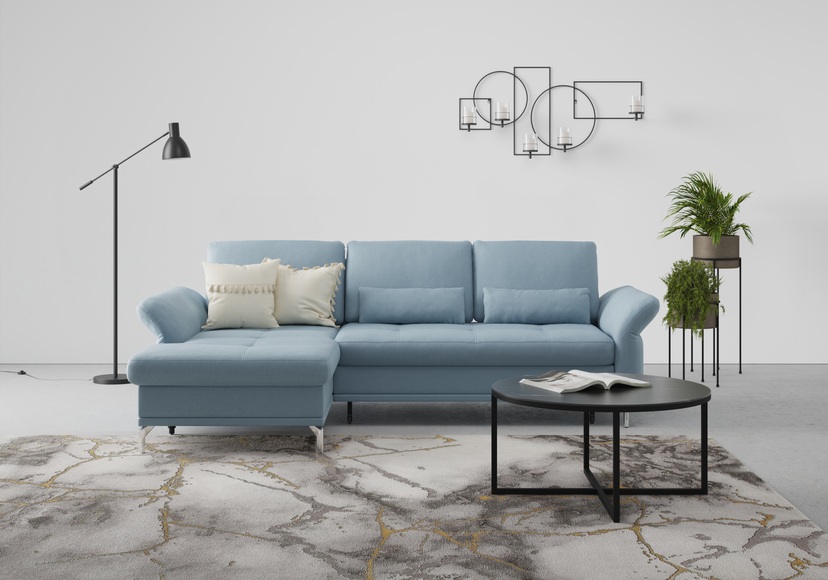 INOSIGN Ecksofa »Palm Beach«, Federkern, mit Sitztiefenverstellung, wahlweise mit Bettfunktion, Bettkasten und Armteilverstellung