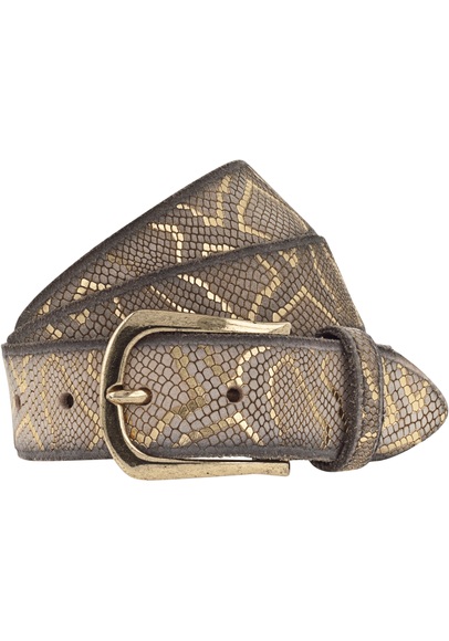 b.belt Ledergürtel, Vollledergürtel mit Metallic