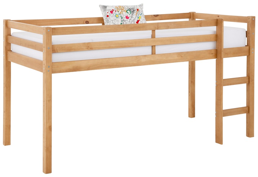 Lüttenhütt Hochbett »Alpi«, aus schönem massivem Kiefernholz, inklusive praktischer massiver Holzleiter, Aussenmassenbreite 103 cm