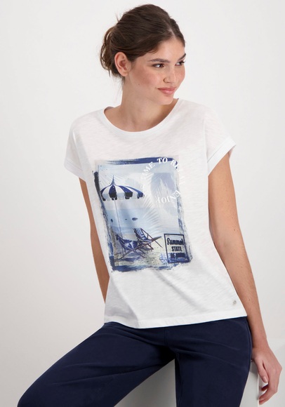 Monari T-Shirt »Shirt Liegestuhl«, mit 3D Buchstaben