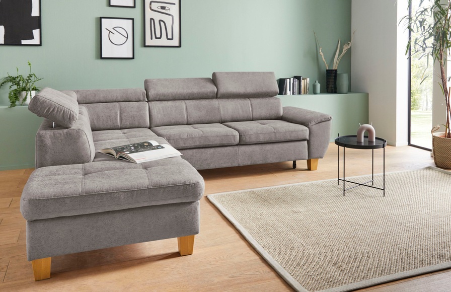 exxpo - sofa fashion Ecksofa, inklusive Kopfteilverstellung, wahlweise mit Bettfunktion und Bettkasten