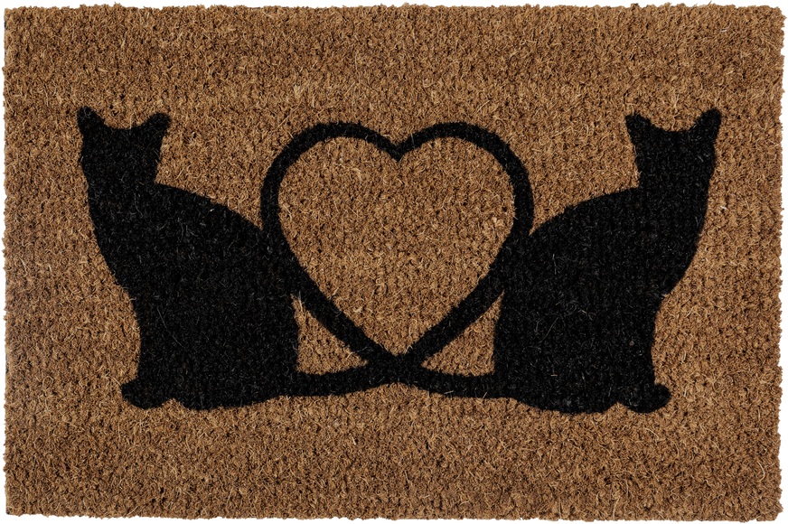 Andiamo Fussmatte »Kokos Katzen«, rechteckig, 17 mm Höhe, Schmutzfangmatte, In- und Outdoor geeignet