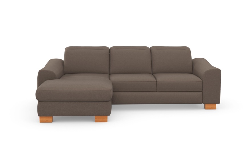 sit&more Ecksofa »Durness«, mit Federkern und hochwertigen Massivholzfüssen, wahlweise mit Kopfteilverstellung, Bettfunktion und Bettkasten oder mit Bettfunktion und Bettkasten