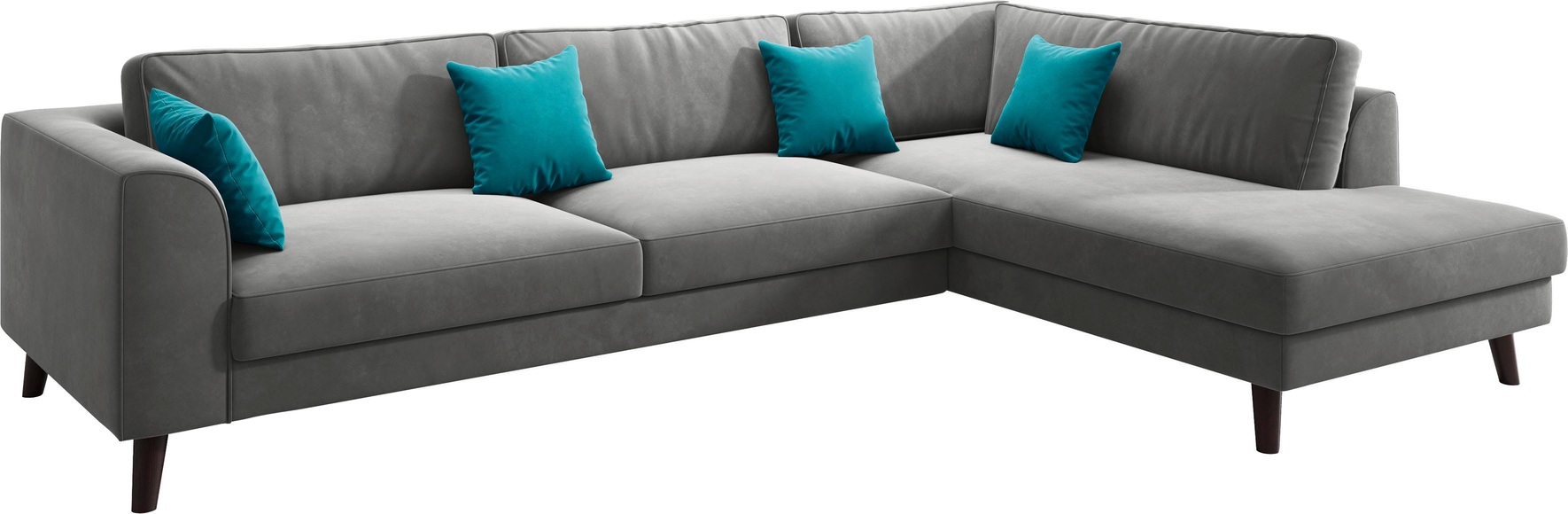 INOSIGN Ecksofa »Laurentia«, mit 4 Zierkissen, Ottomane links oder rechts bestellbar