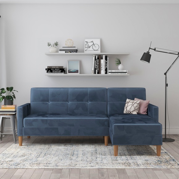 Dorel Home Ecksofa »Lilly«, mit Bett-Funktion, Recamiere beidseitig montierbar, Sitzhöhe 43 cm