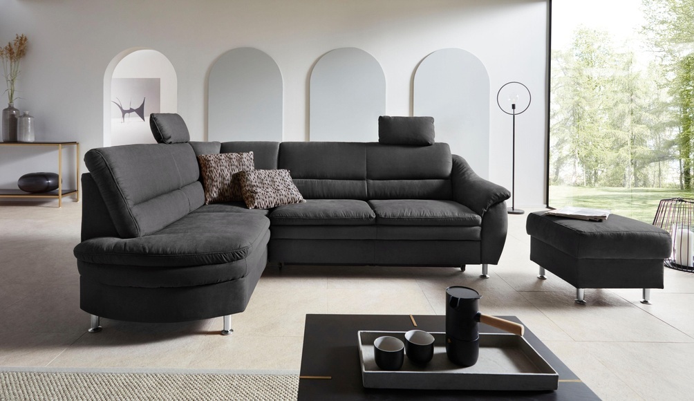 Places of Style Ecksofa »Cardoso«, Federkern, wahlweise mit Bett, Schubkasten
