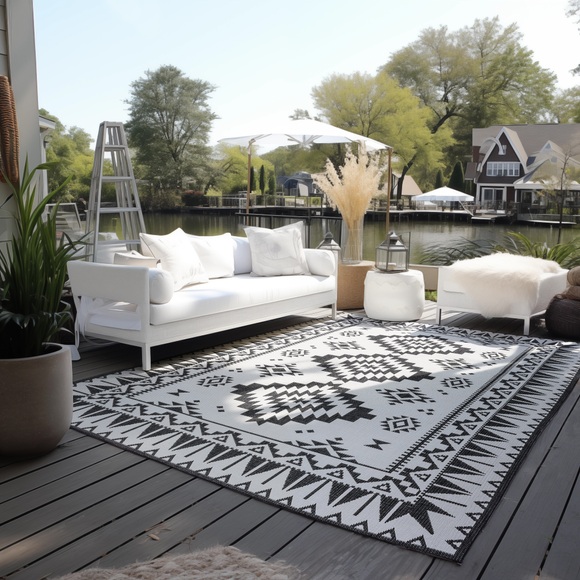 ELLE DECORATION Teppich »Dynamic, In- und Outdoor«, rechteckig, Flachgewebe, In-& Outdoor, Modern, Wendeteppich, Balkon, Wohnzimmer