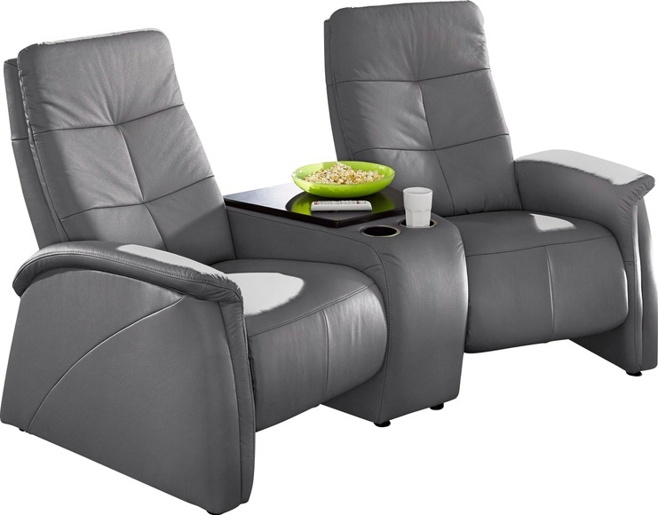 exxpo - sofa fashion 2-Sitzer, mit Relaxfunktion, integrierter Tischablage und Stauraumfach