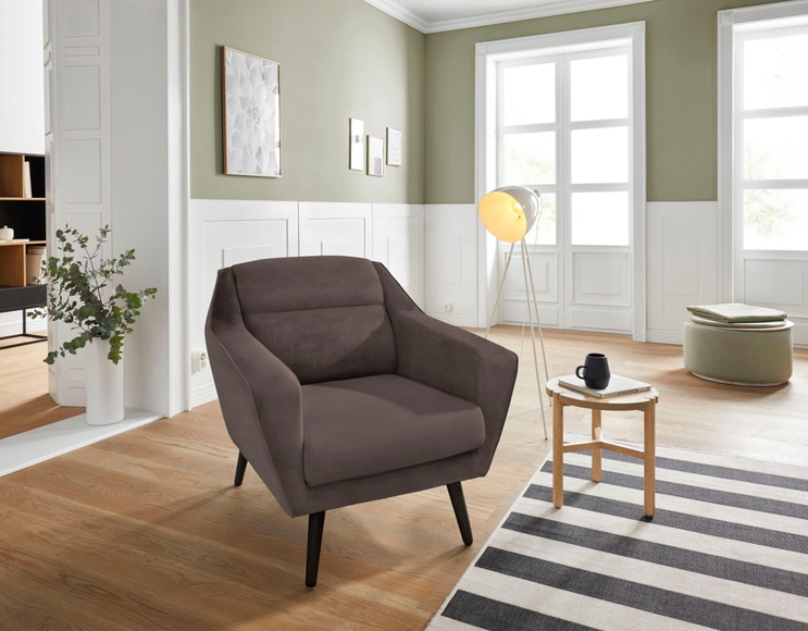 andas Sessel »Bille«, mit Naht im Rückenkissen und Eiche-Beinen, Design by Morten Georgsen