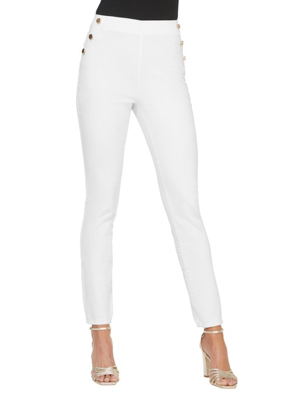 Twill-Hose in weiss von heine